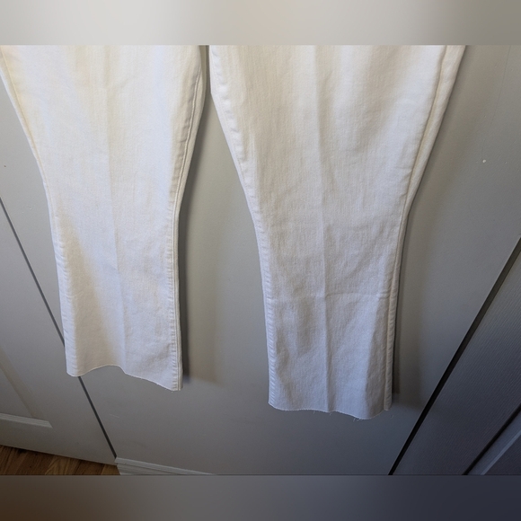 MOTHER The Weekender Fray White Stretch Flare Women Jeans Size 34 Made in USA - Picture 6 of 16